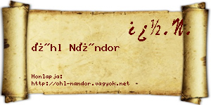 Öhl Nándor névjegykártya