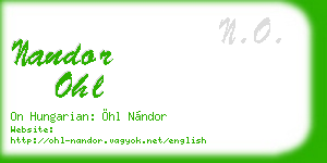 nandor ohl business card